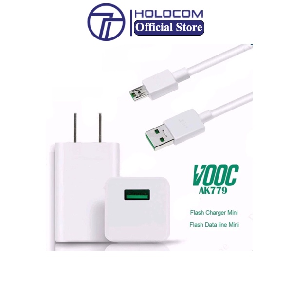 Bộ Sạc Nhanh Vooc HOLOCOM AK779 Điện Thoại Oppo F9 F9 Plus 5V-4A 20W Sạc Nhanh - Bền - Không Nóng Máy Giật Lag