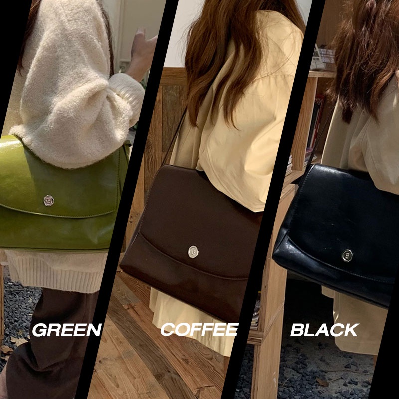 Túi đeo vai YADOU da PU màu trơn phong cách Hàn Quốc đơn giản sức chứa lớn thời trang dành cho nữ