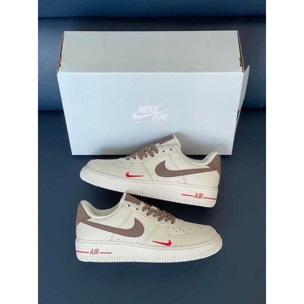 Giày thể thao Nike_AF1 vệt nâu, Giày sneaker Air Force 1 low White Bron
