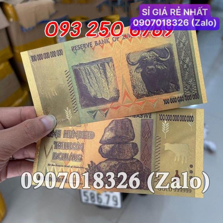 [HÓT] Tiền Zimbabwe 100 Ngàn Tỷ Dollars Plastics Mạ Vàng, Mệnh Giá Lớn Nhất Thế Giới , Giá Sỉ