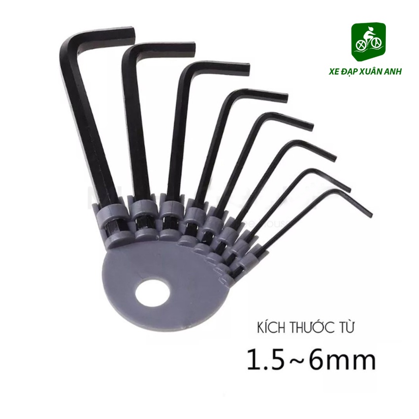 Bộ Khóa Lục Giác 8 Cây Đầu Bằng Từ 1.5/2/2.5/3/3.5/4/5/6mm Tiện Lợi