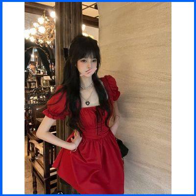 🎀váy đo váy babydoll Đầm Công Chúa Tay Phồng Cổ Vuông Cột Dây Eo Thời Trang Mùa Hè Kiểu Pháp Cổ Điển Cho Nữ