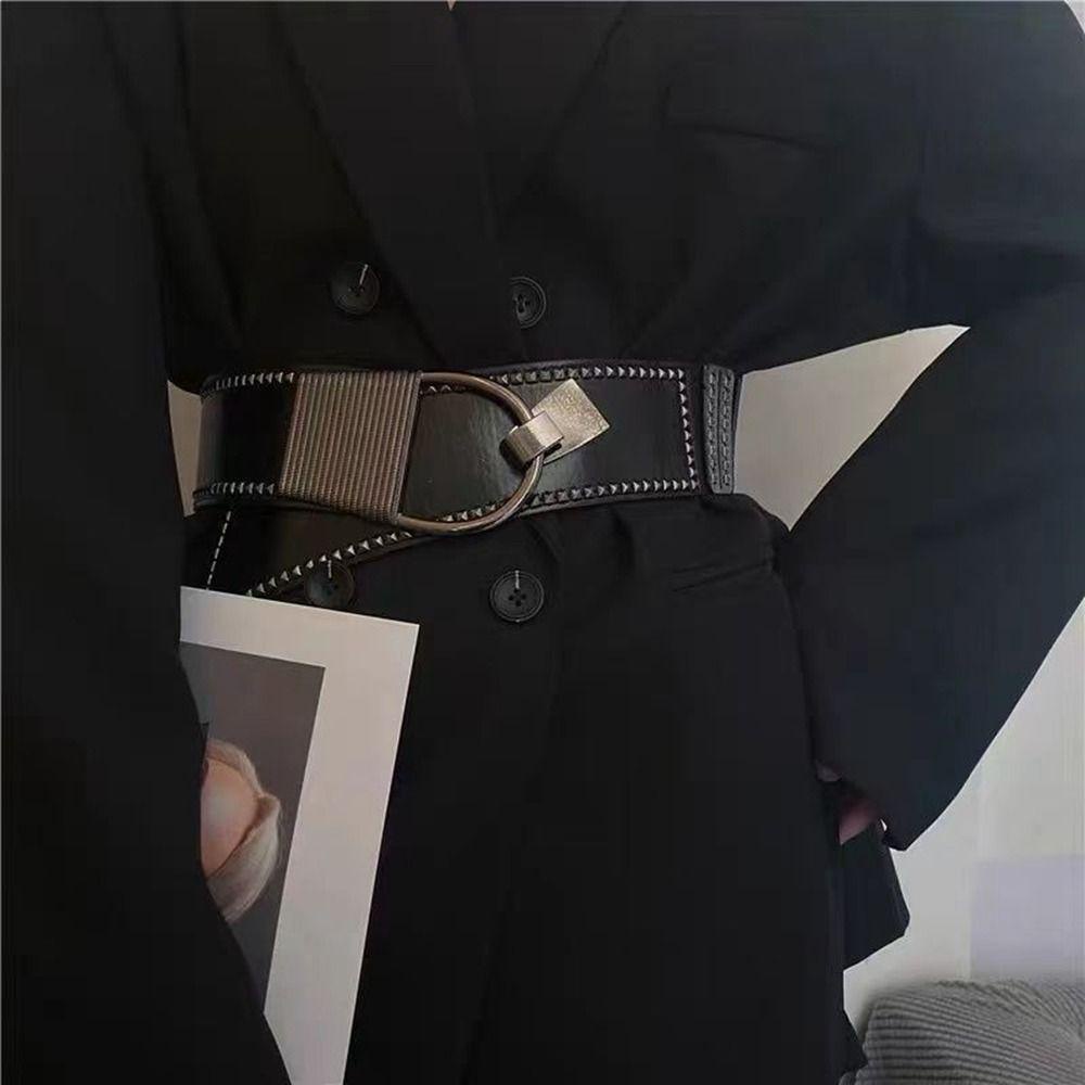 Thắt Lưng Bản Rộng Co Giãn Thời Trang Punk Dễ Phối Đồ Có Thể Điều Chỉnh