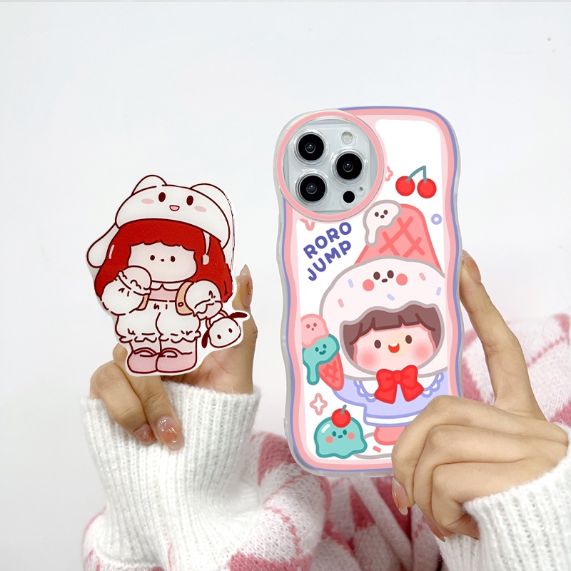 Samsung Galaxy S20 S10 FE Plus Ultra 5G Cho Ốp lưng điện thoại In Hình Cartoon Lovely Girl With Free Holder