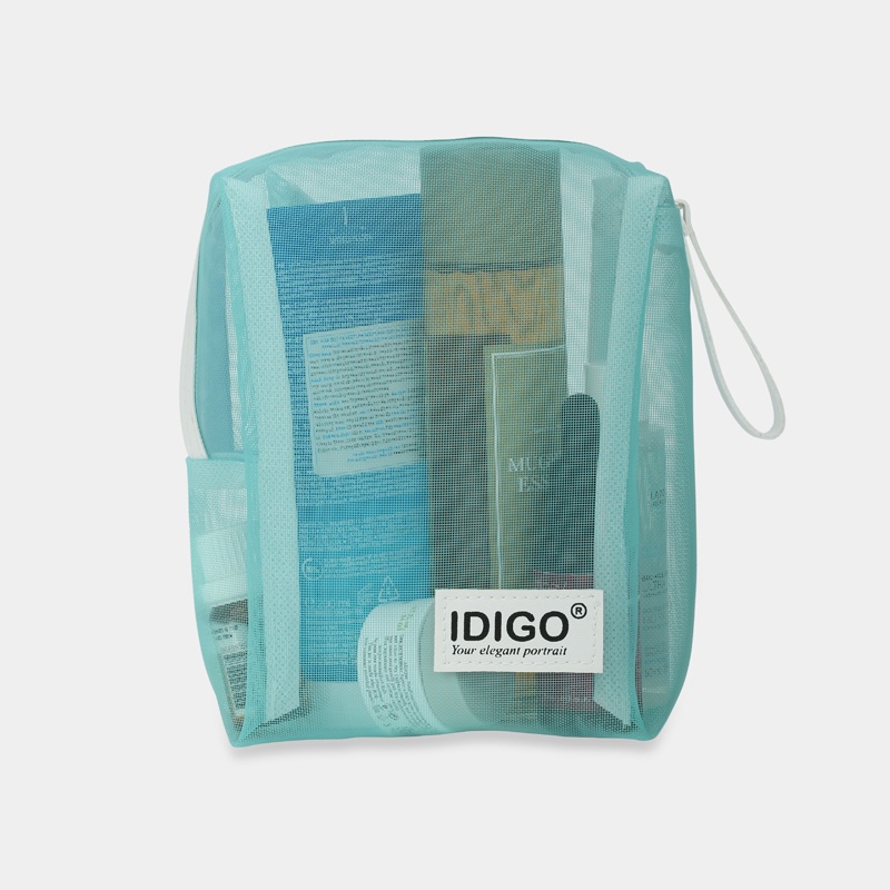 Túi đựng mỹ phẩm trong suốt chuyên dụng, túi lưới đựng đồ vệ sinh cá nhân mang theo du lịch, đi tập gym IDIGO FM4-1100