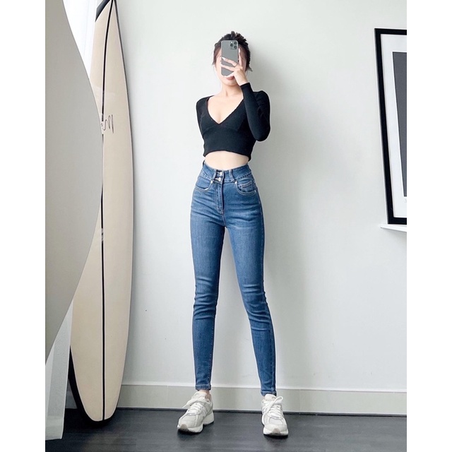 Quần skinny trơn 2 nút cực xinh