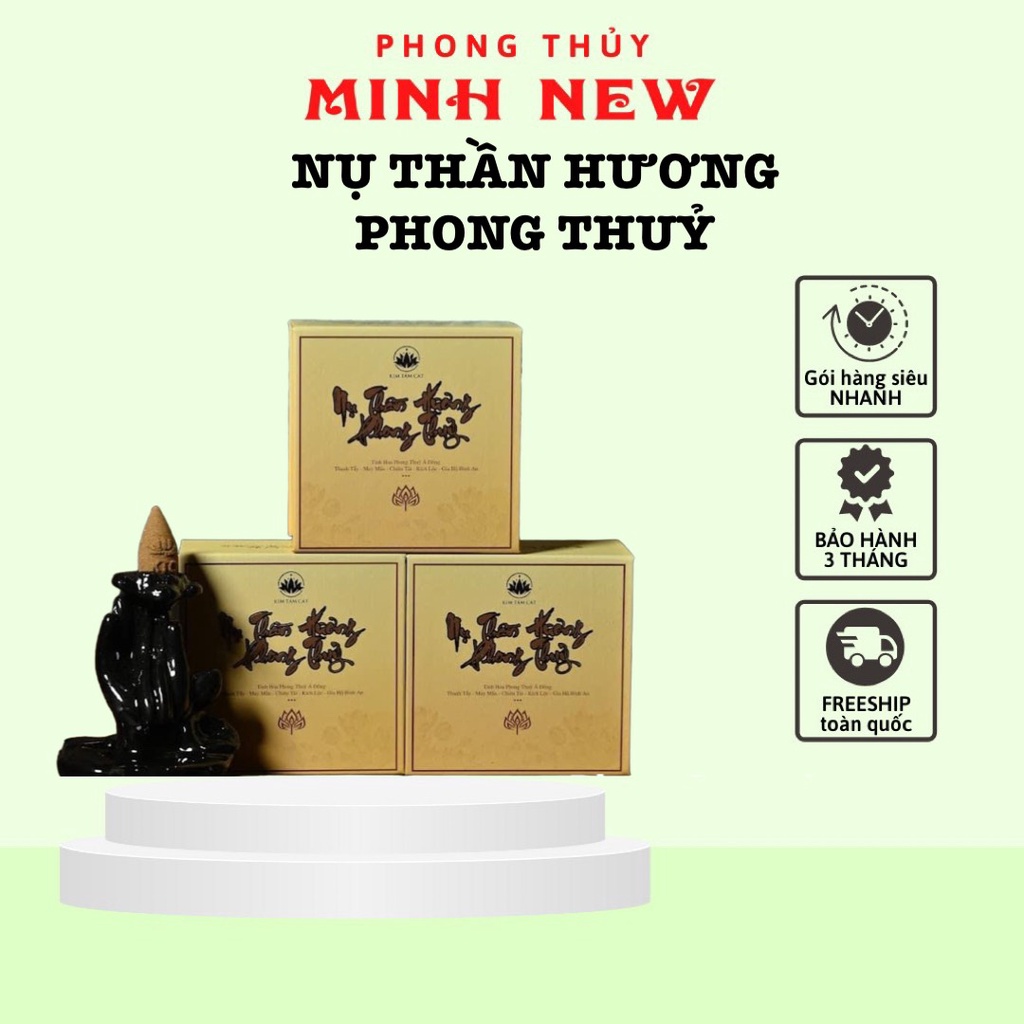 (Combo 6 tặng 3 thác khói) Nụ xông nhà tẩy uế phong thủy Kim Tâm Cát thảo mộc thiên nhiên cao cấp - Minhnew shop