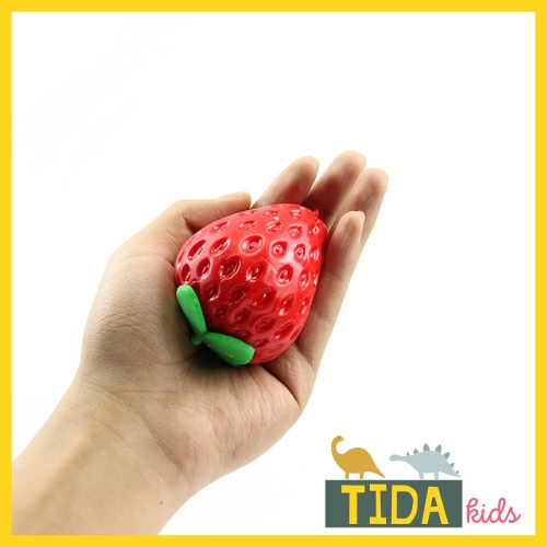 Dâu Tây Bóp Mềm ⚡ HOT TREND ⚡ Squishy Mochi Quả Dâu Tây Cute, Đồ Chơi Xả Stress Dễ Thương Xua Tan Căng Thẳng, TiDa Kids