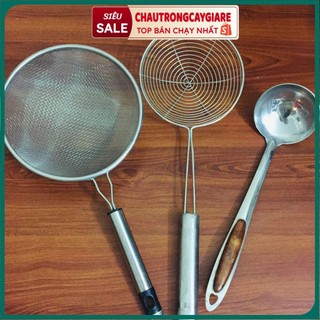 Thìa Múc Canh, Muôi Vớt Lẩu, Rá Lọc Cua Rây Bột, Thìa Gỗ Xào Nấu Tiện Ích Loại Tốt Dụng cụ nấu ăn nhà bếp ( dụng cụ lọc)