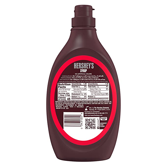Sốt Socola, Chocolate lỏng Dùng Để Pha Chế Hershey's Syrup Genuine Chocolate Flavor, Chai 680g  1 Lb. 8 Oz.