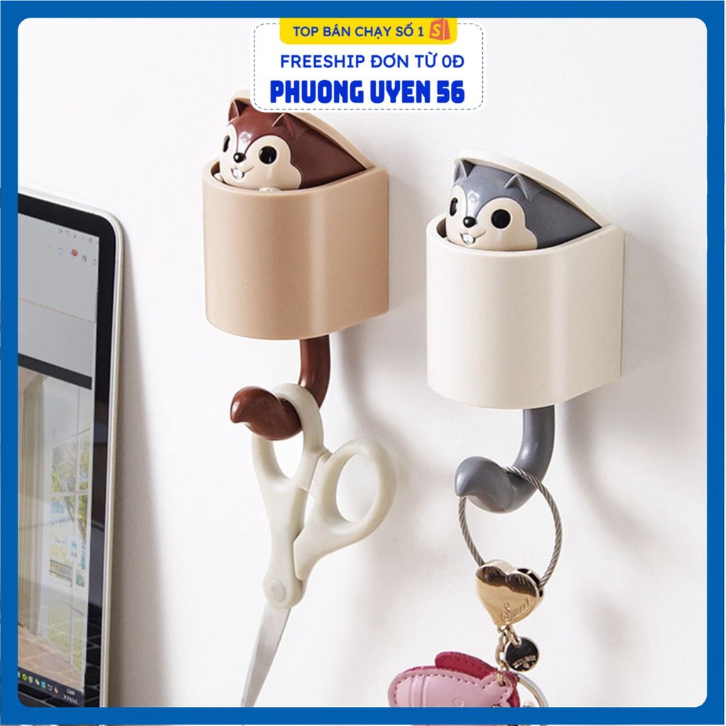 Giá Móc Treo Cất Chìa Khóa Dáng Con Sóc Decor