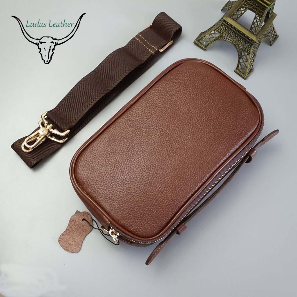 Clutch Hộp Dáng Ngang Nam Sang Trọng CT03 Da Bò Thật Bóp Nam Cầm Tay Kết Hợp Túi Đeo Chéo Kiểu Dáng Lịch Lãm BH 2 năm