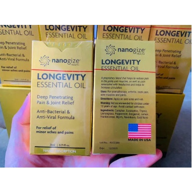 Dầu Lăn Vàng Longevity Essential oil (Nanogize) - Chính Hãng 100%