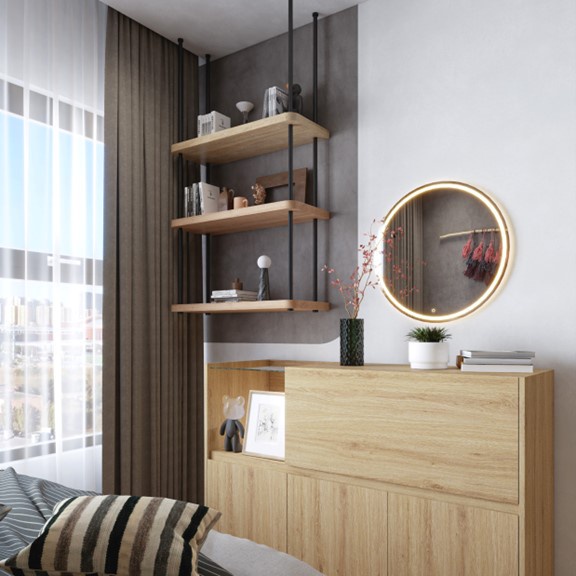 NOVO, Tủ trưng bày đồ dùng 4 ngăn kéo DRA_207, 137x45x94cm, Scandi Home