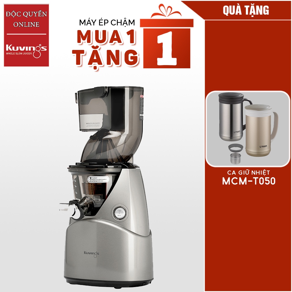 Máy ép trái cây tốc độ chậm Kuvings NS-924CBC2 (400ml) Màu Bạc - TẶNG CA GIỮ NHIỆT TIGER MCM-T050
