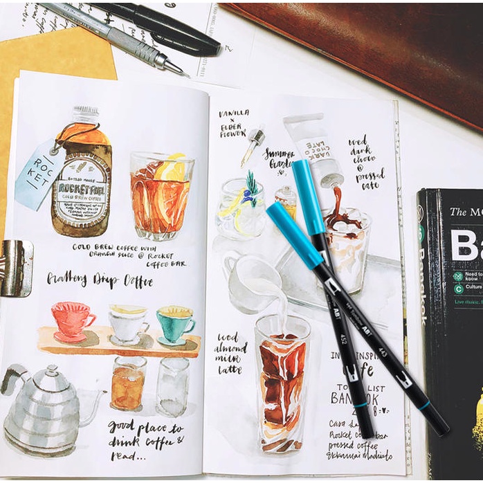 Bút Cọ TOMBOW ABT Dual Brush Pens Tone Hồng và Tím