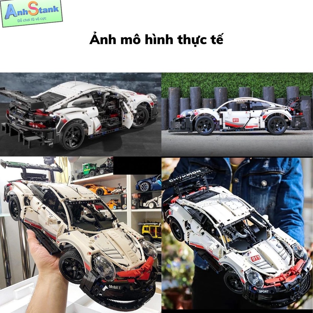 Mô hình lắp ráp siêu xe technic PORSCHE 911 RSR tỉ lệ 1:10 1580 PCS cung cấp bảo hành bởi Anhstank