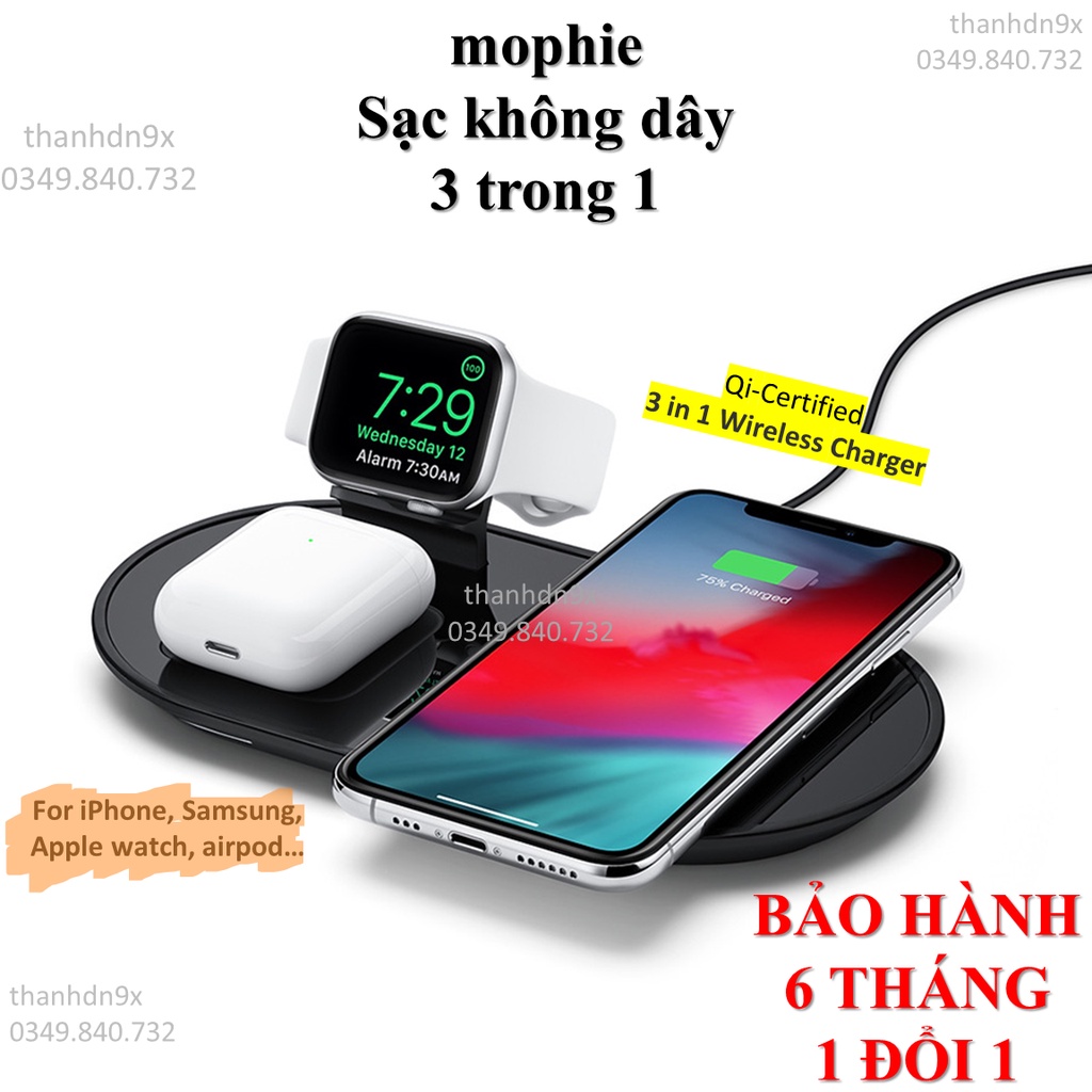 Sạc không dây Mophie 3-in-1 Wireless Charging Pad