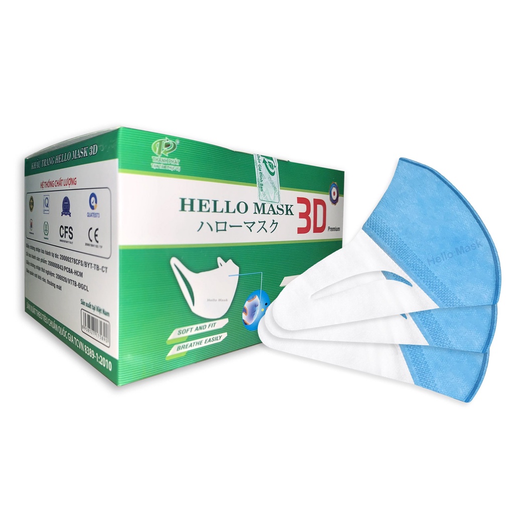 Khẩu Trang 3D HELLO MASK Công Nghệ Nhật Bản 50 Cái