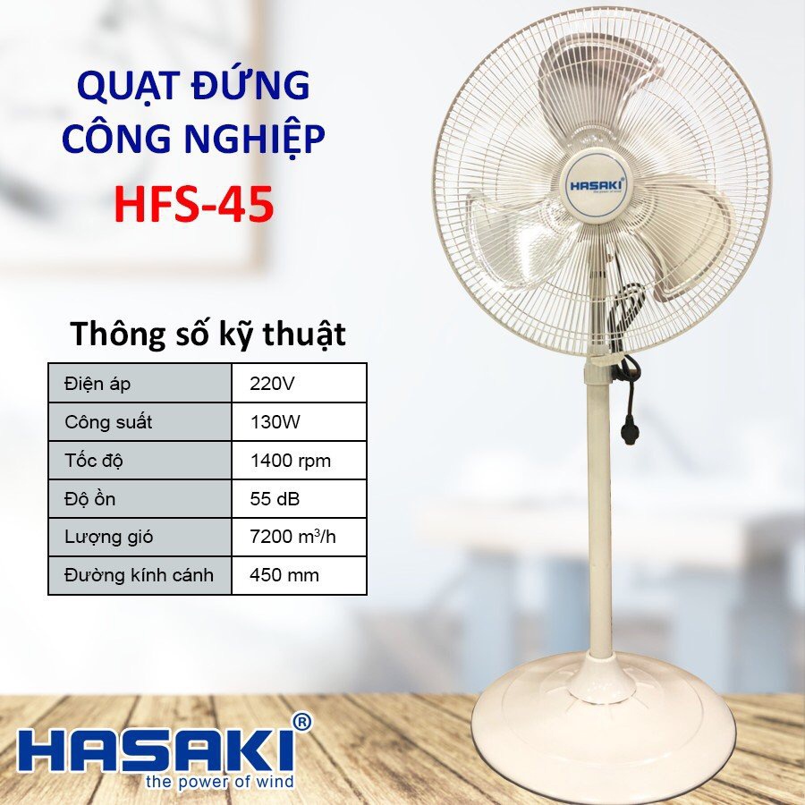 Quạt đứng công nghiệp Hasaki HFS-45