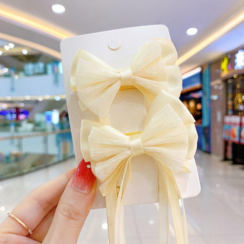 Kẹp Tóc Hình Nơ Dáng Dài Kiểu Dáng Ngọt Ngào Cho Bé Gái