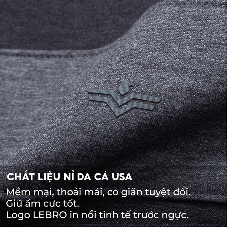 Bộ nỉ nam thu đông HÀNG XUẤT KHẨU Bộ quần áo nỉ nam LEBRO  ACTIVE PRO, Chất Liệu Cotton , Dày Dặn, Mềm Mại