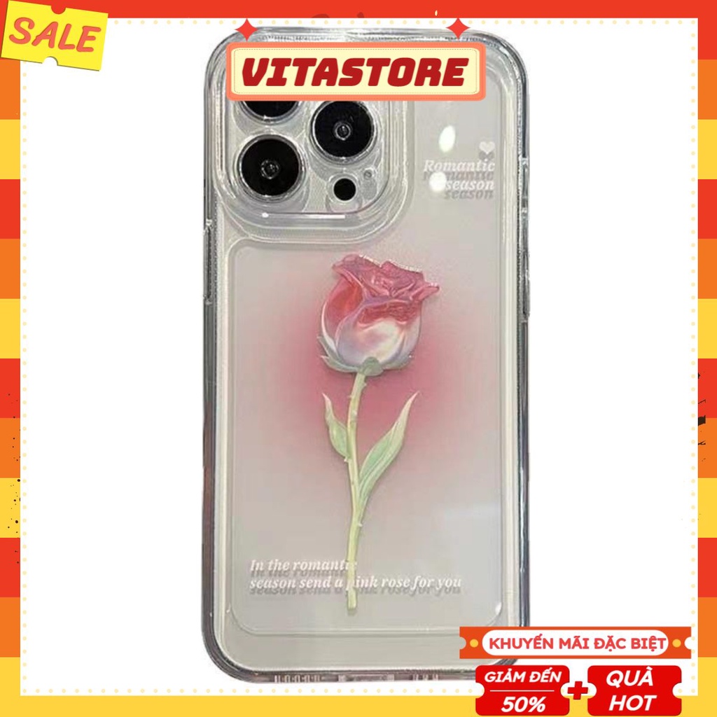 Ốp lưng iphone 14 series ♥️ FREESHIP ♥️ Ốp lưng Rose viền trong bảo vệ camera cho các dòng Iphone (iphone 14 series)