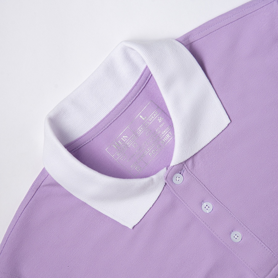 Áo polo nam HEIN cổ bẻ vải cá sấu cotton màu tím