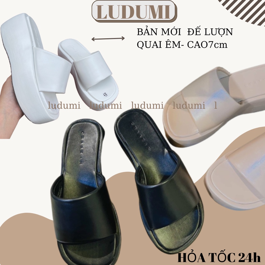 DÉP XUỒNG QUAI NGANG ĐẾ CAO 7 PHÂN -DÉP THỜI TRANG NỮ LUDUMI