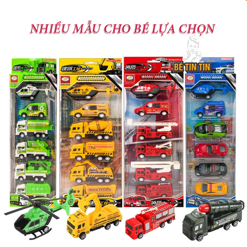Đồ chơi ô tô mô hình công trình xây dựng Đồ Chơi TinTin cho bé thỏa sức đam mê (Sét 6 xe)