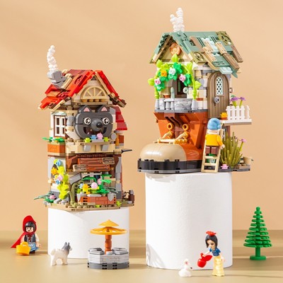 Bộ đồ chơi lắp ráp LOZ mô hình nhà bạch tuyết và bẩy chú lùn Seven Dwarfs'House