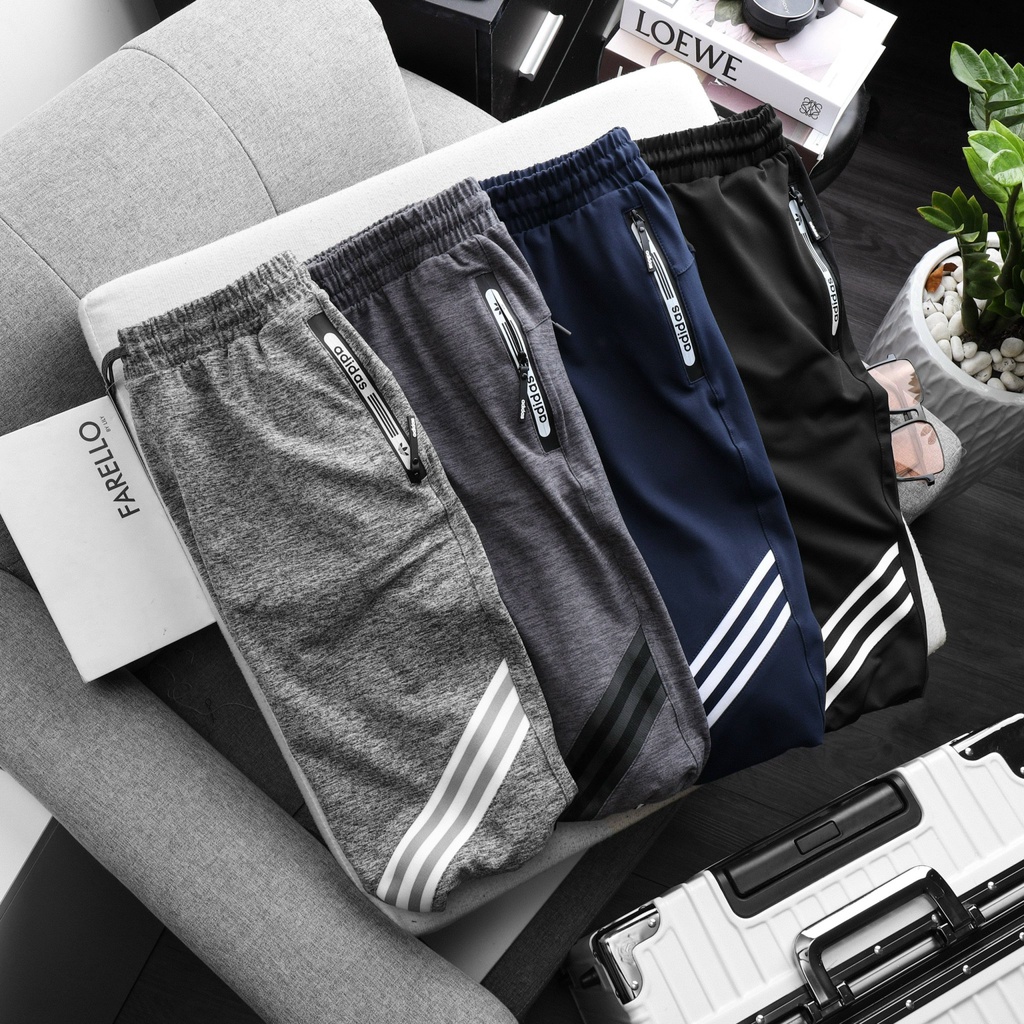 Quần nỉ jogger 3 sọc chéo CORBIN chất dày ấm thêu hình cao cấp