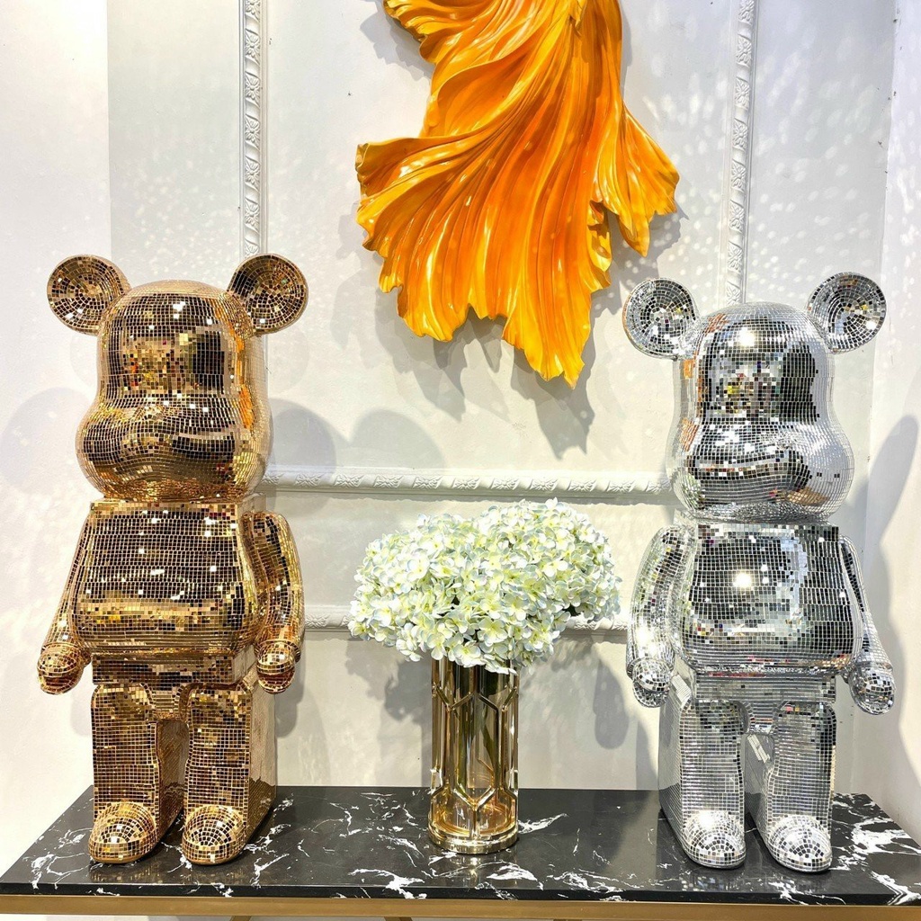 Gấu BearBrick Bụng phệ đính kim sa-50CM-Mô hình gấu BearBrick decor-trang trí nhà cửa,sang chảnh-quà tặng đẹp,giá rẻ