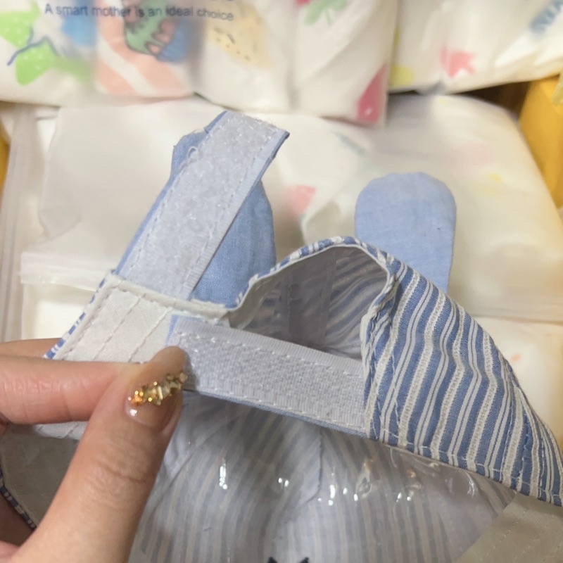 Mũ vải cho bé, mũ lưỡi trai mềm có miếng dán thay đổi kích cỡ cho bé từ 6-36 tháng