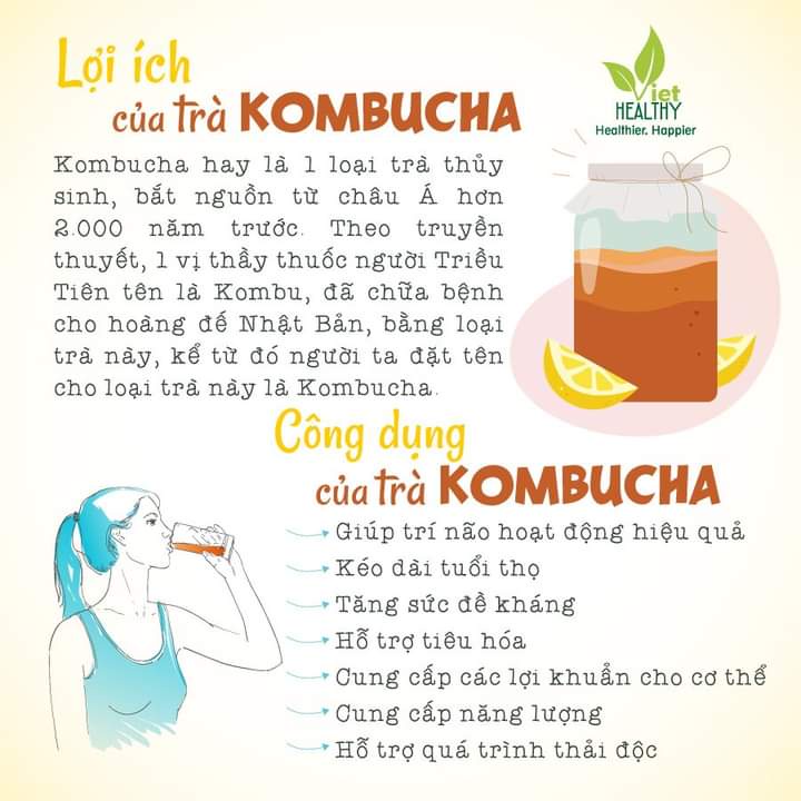 Trà lên men bổ sung lợi khuẩn Star Kombucha 12 vị, thức uống healthy giảm cân