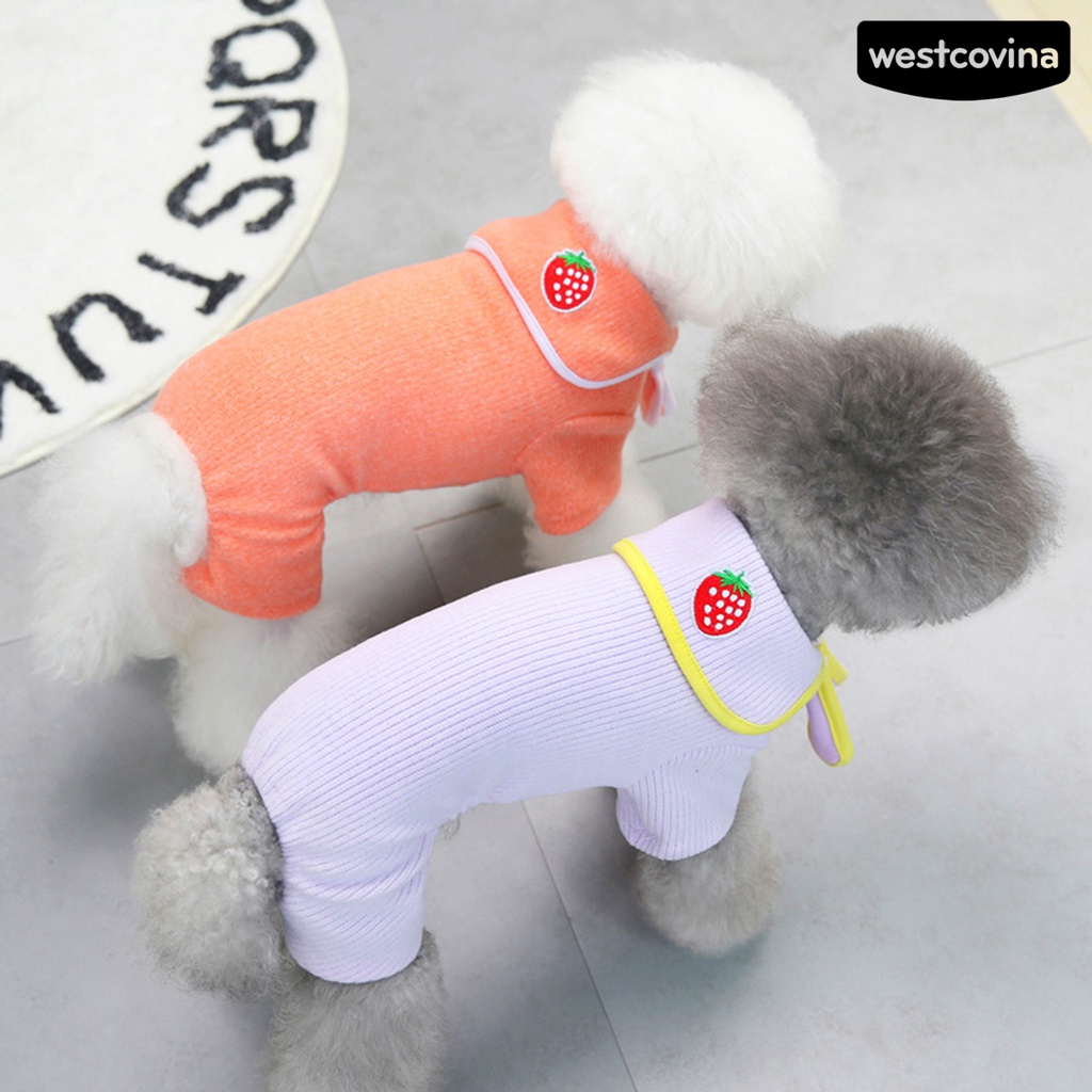 [COD]♘Bộ Đồ Ngủ Liền Thân Giữ Ấm Bốn Chân Màu Trơn Thời Trang Dành Cho Cún Cưng Cỡ Nhỏ