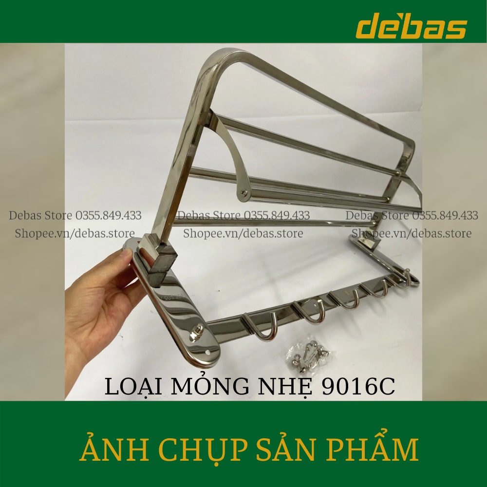 Vắt khăn giàn máng khăn nhà tắm gắn tường inox sus 304 đa năng cao cấp Debas VK9016
