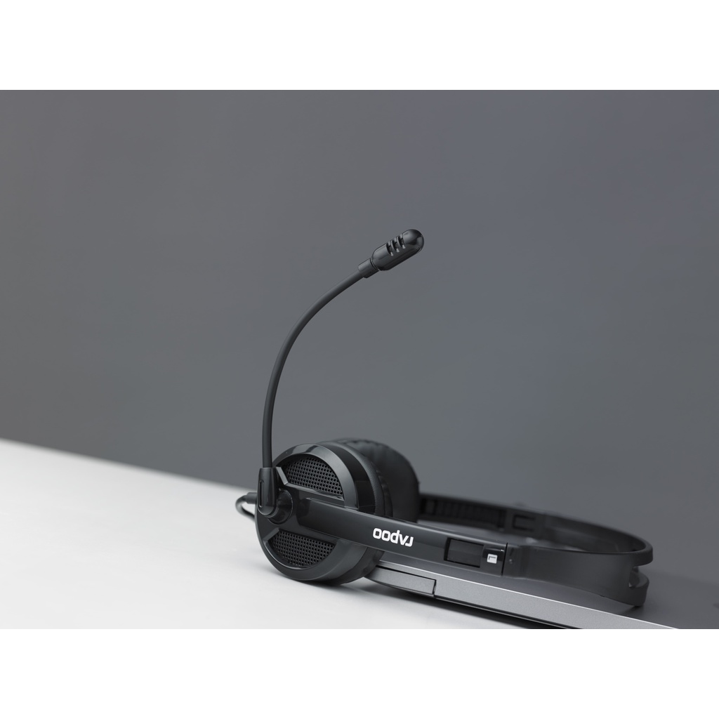 Tai nghe có dây kèm mic H100 H120 Rapoo siêu bền giảm tiếng ồn jack 3.5 và kết nối USB Bexal RP09