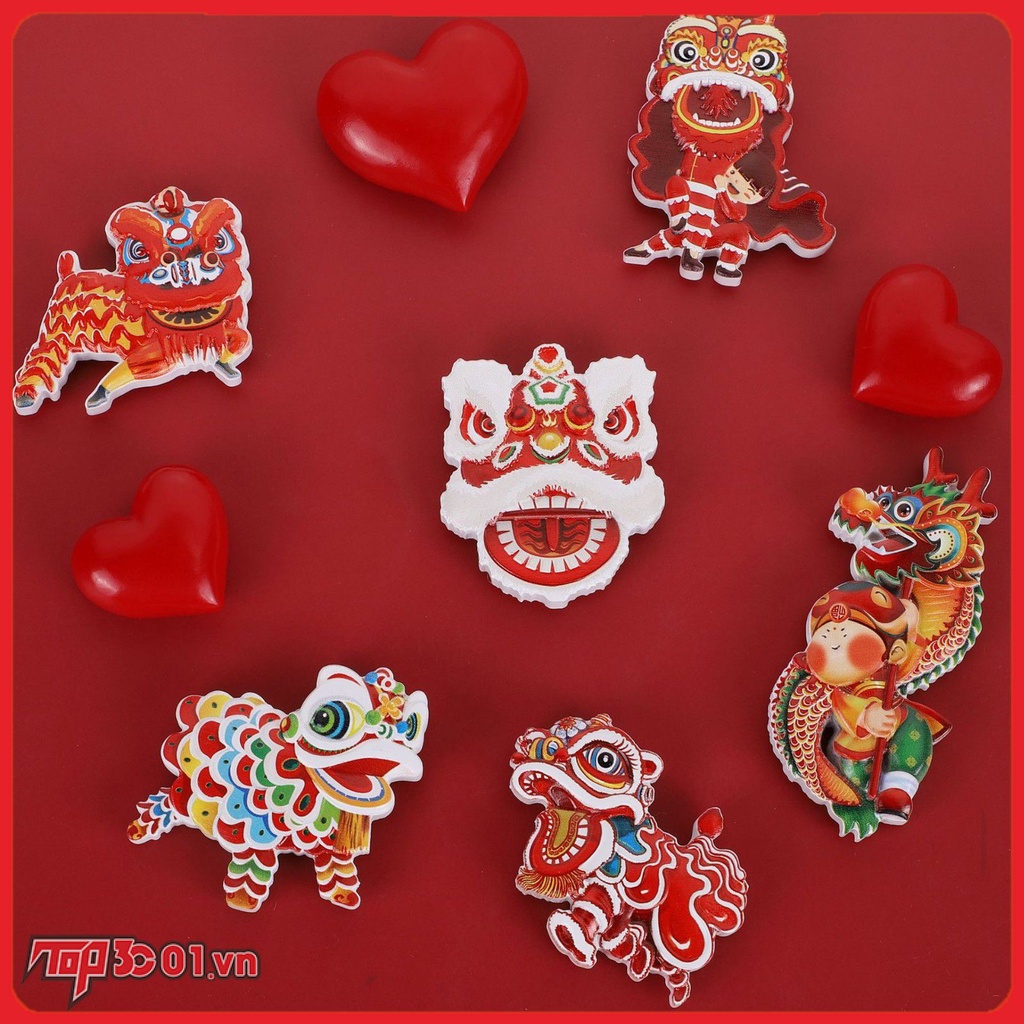 Cny Nam Châm Hít Tủ Lạnh / Tủ Lạnh Họa Tiết Hoạt Hình 3D Phong Cách Trung Hoa Năm Mới 2023