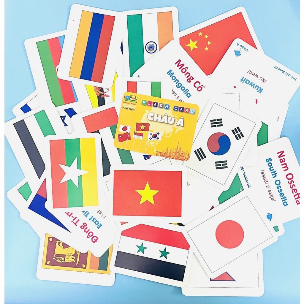 Thẻ Học GLENN DOMAN Quốc Kì Các Nước Trên Thế Giới Gồm 180 Thẻ Flashcard Cờ Các Quốc Gia.