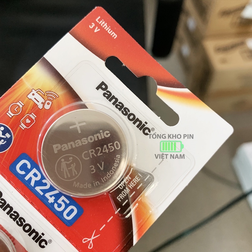 Pin CR2450 Panasonic 2450 3V Lithium hàng chính hãng - Vỉ 1 viên pin điều khiển ô tô