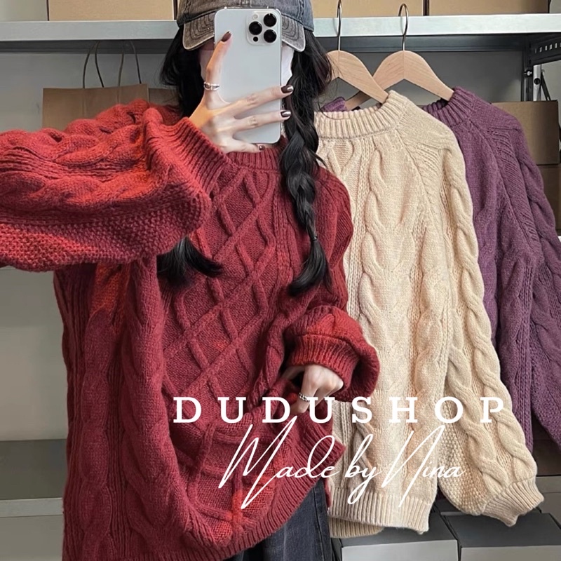 Áo Len Thừng Dáng Rộng Dành Cho Nữ Phong Cách Cá Tính Xinh Xắn Đi Học, Đi Làm Order Taobao-dd37