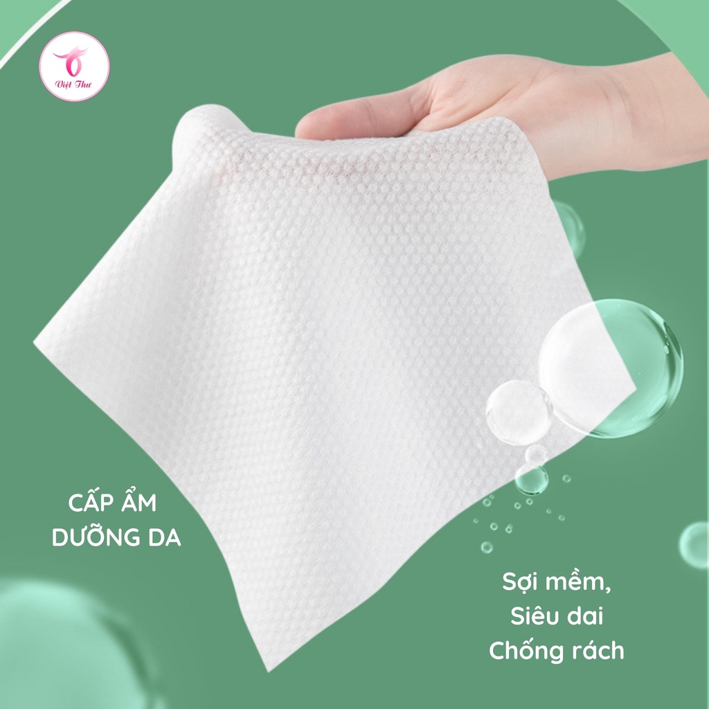 Khăn lau mặt khô Việt Thư túi lớn dùng 1 lần lau khô lau ướt chăm sóc da, bảo vệ da khỏi mụn