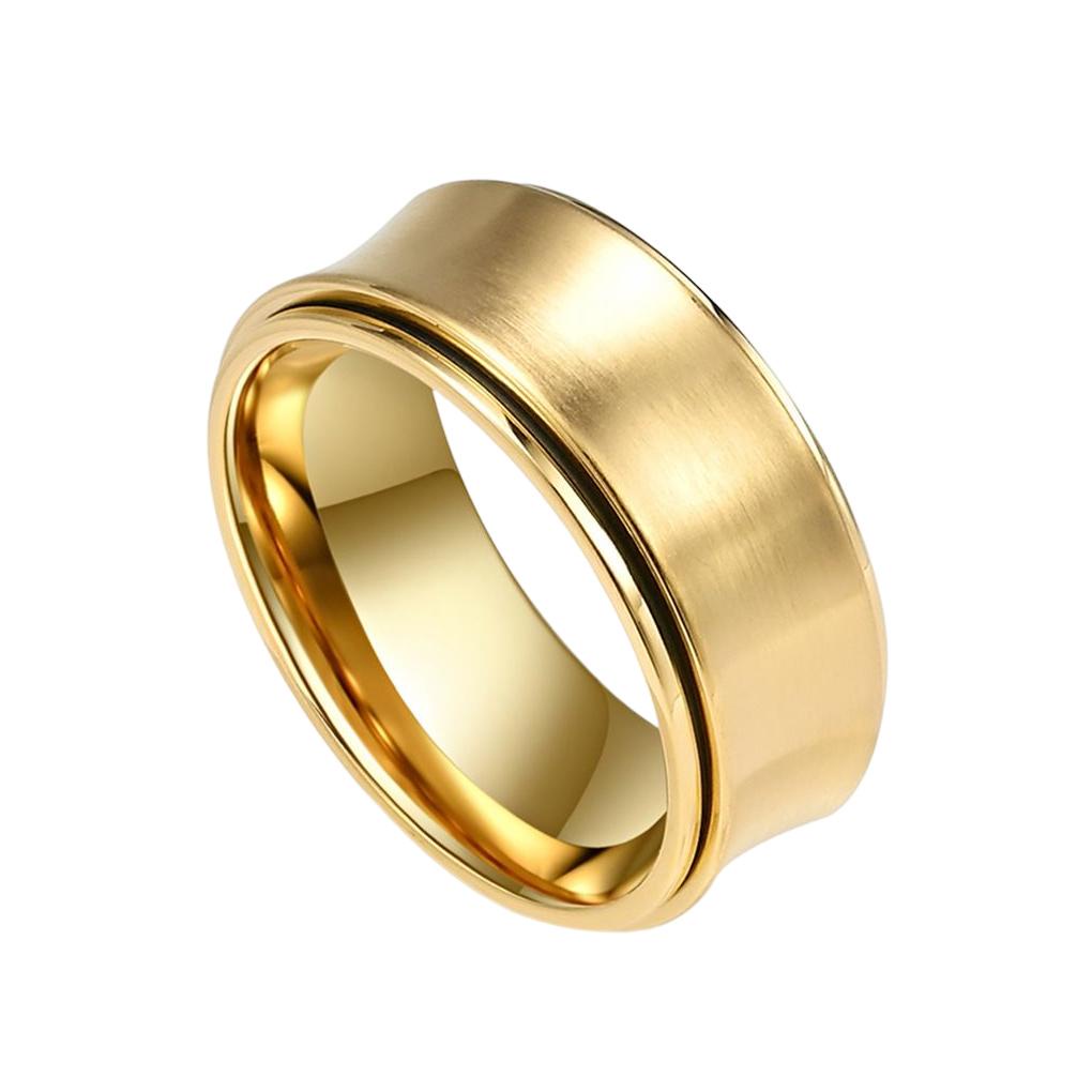 (runbu) Nhẫn Nam Dạng Xoay Mạ Điện Màu Trơn Trang Trí Giảm Căng Thẳng Chống Ăn Mòn