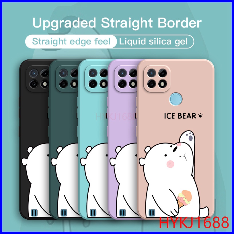Ốp lưng Realme C21Y ốp lưng Realme C25Y Ốp Điện Thoại tpu Silicon Hình Gấu Và Mũ Cho Realme C21Y C25Y HBX