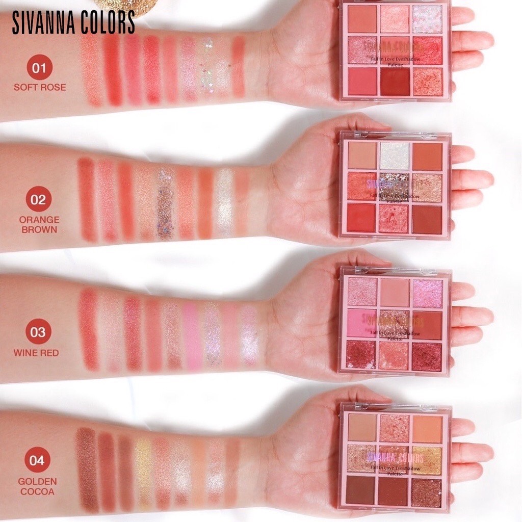 Bảng Phấn Mắt Sivanna 9 Màu Xinh Xắn Sivanna Colors Fall In Love Eyeshadow Palette HF631