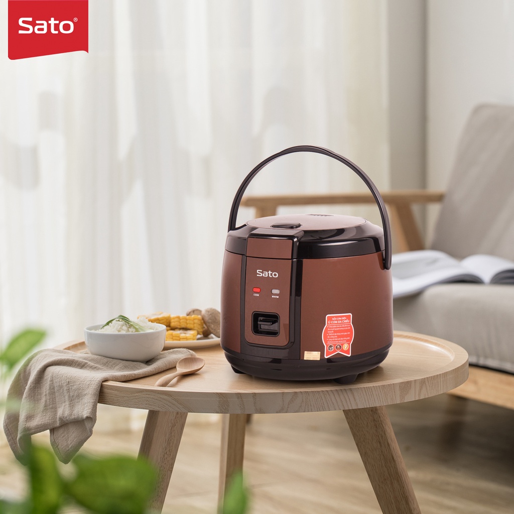 Nồi cơm điện quai xách Sato 18F052 1.8L ủ ấm đa chiều