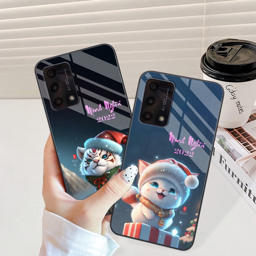 Ốp lưng OPPO A74 / A94 / A95 ốp kính 12 Con Giáp in TÊN và NĂM SINH theo yêu cầu