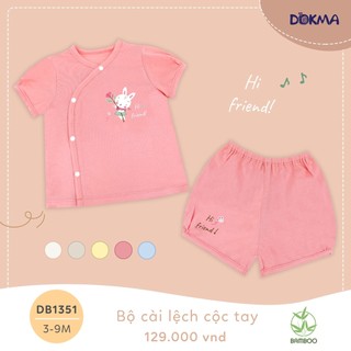 [DB1351] Bộ cộc cài lệch sơ sinh Dokma (1-9M)