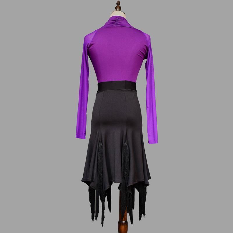 Bộ Trang Phục Khiêu Vũ Latin Vải Gạc Tay Áo Gạc Xẻ Tà Dành Cho Bạn Nữ Tập Luyện Khiêu Vũ Mã Số 1.5